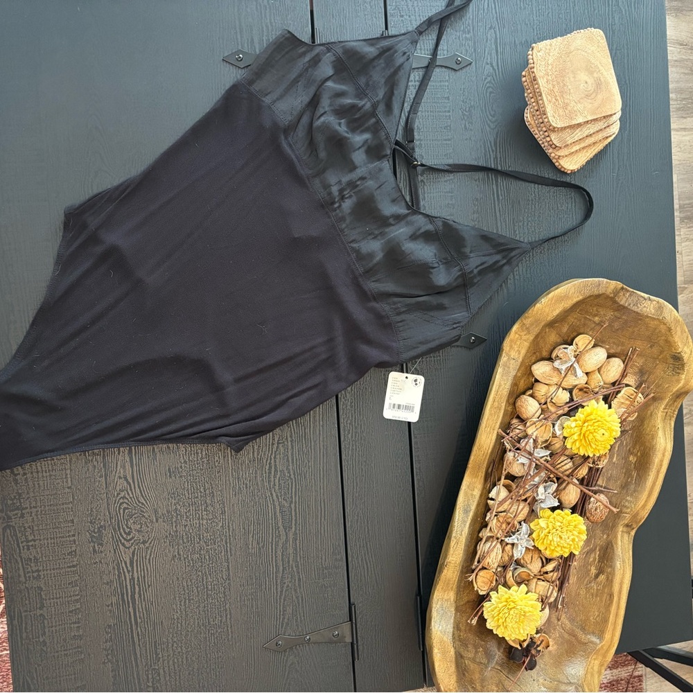 Elegant Black Satin Bodysuit